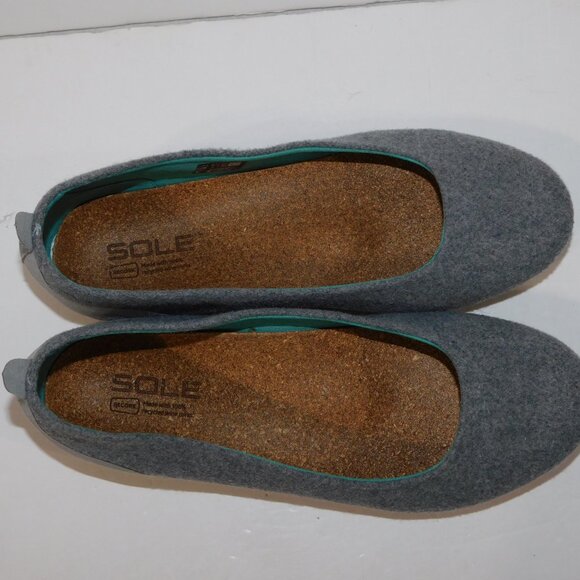 SOLE District by ReCork Grace Carbon Negative Gray Shoes Womens 10 Slip on Flats - Picture 3 of 10